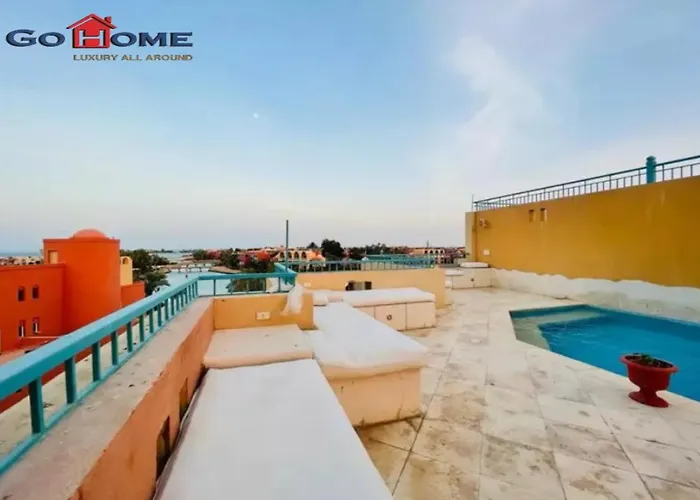 Pretty 4br Penthouse Mb7 With Private Heated Pool At New Marina * Hurghada